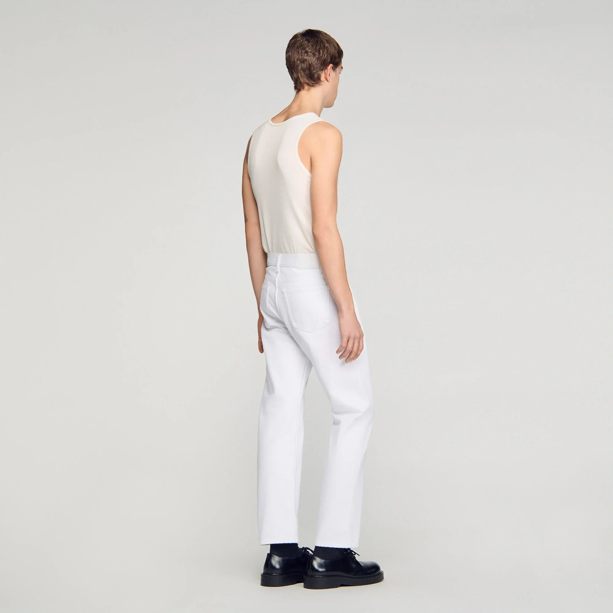 Regular White Regular Raw Jeans White - Image 5
