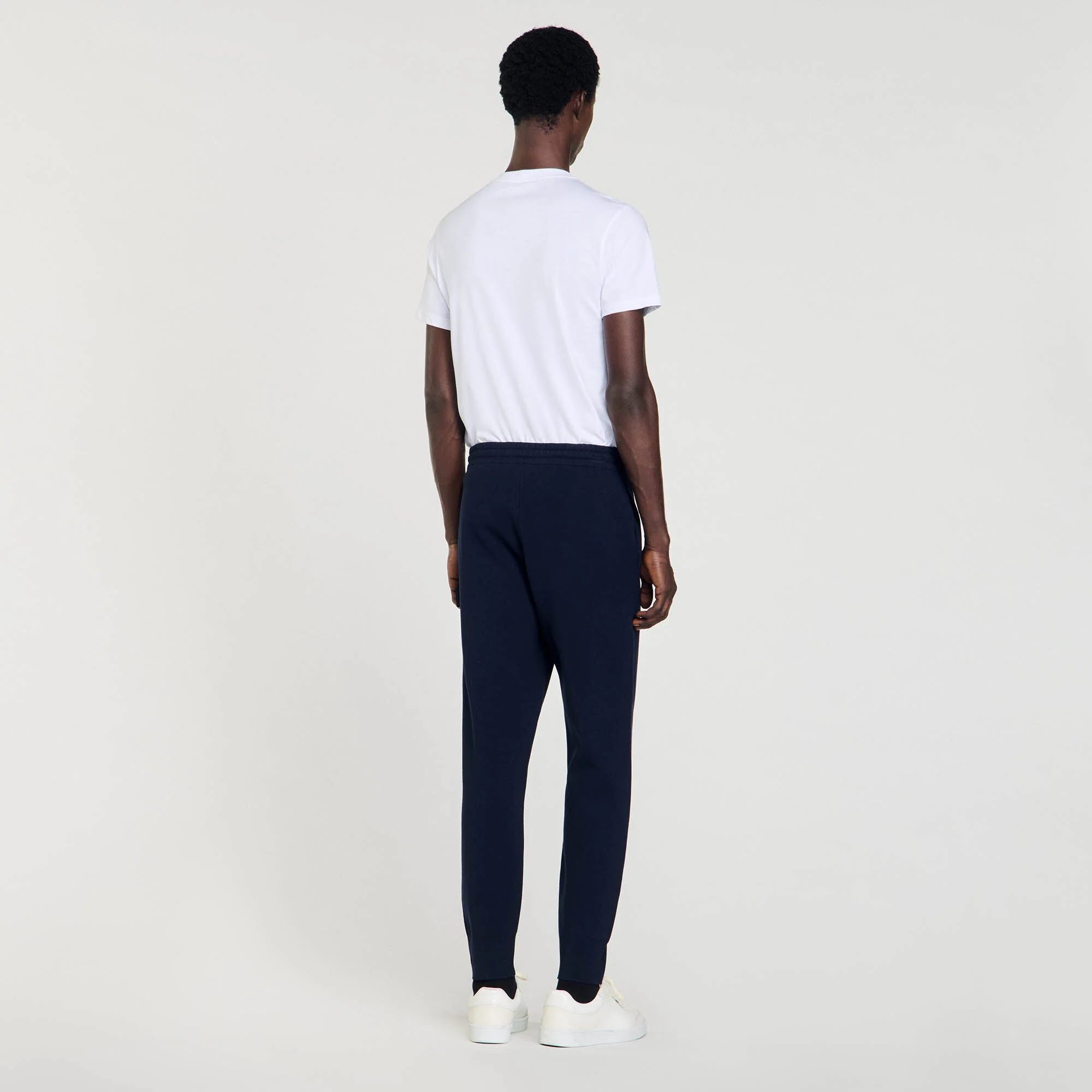 Home Jogging Patch En Cuir Knit Jogging Bottoms Navy Blue - Image 5
