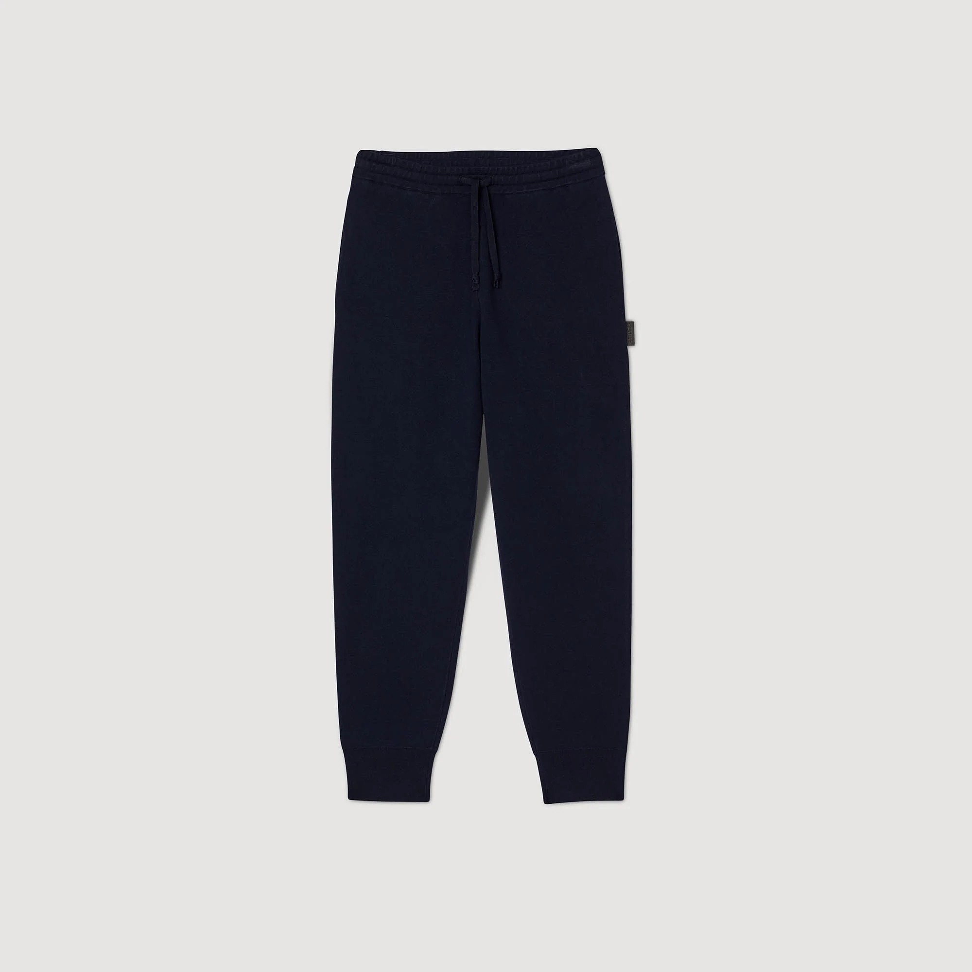 Home Jogging Patch En Cuir Knit Jogging Bottoms Navy Blue - Image 6