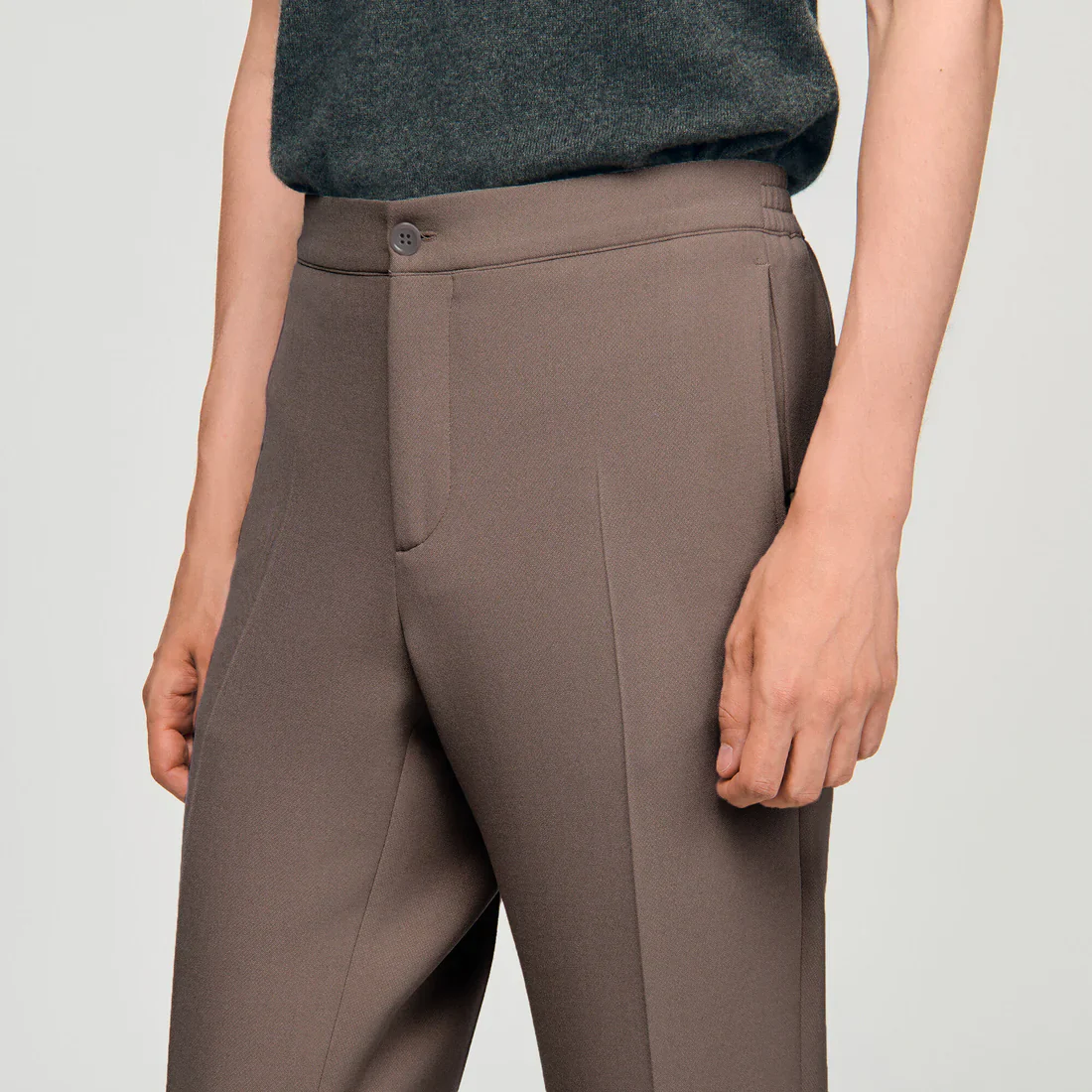Jersey Trousers Light Taupe - Image 3