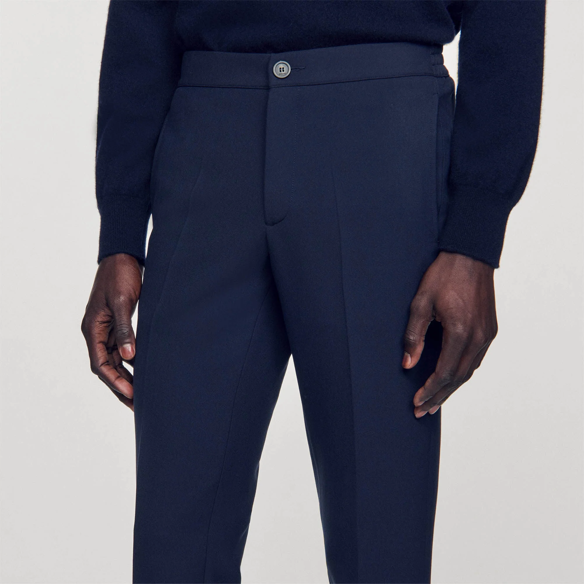 Jersey Jersey Trousers Navy Blue - Image 3