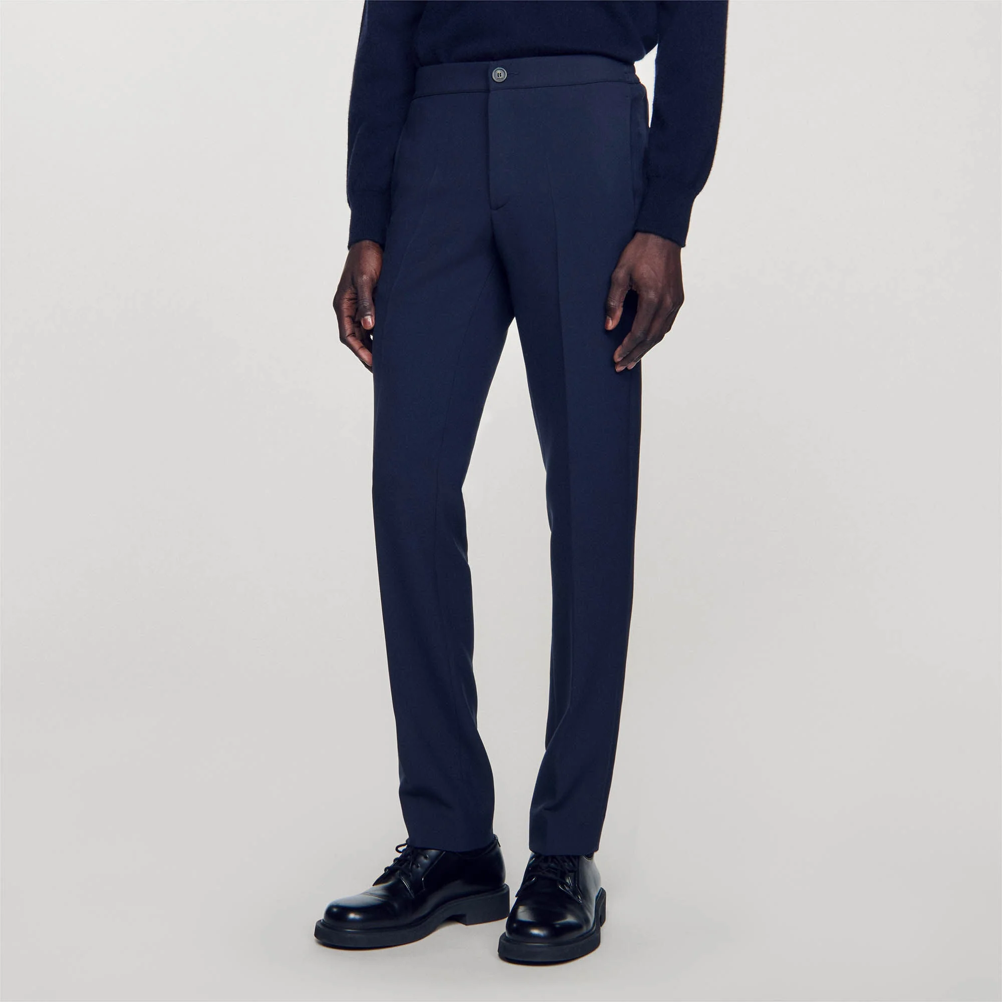 Jersey Jersey Trousers Navy Blue - Image 4