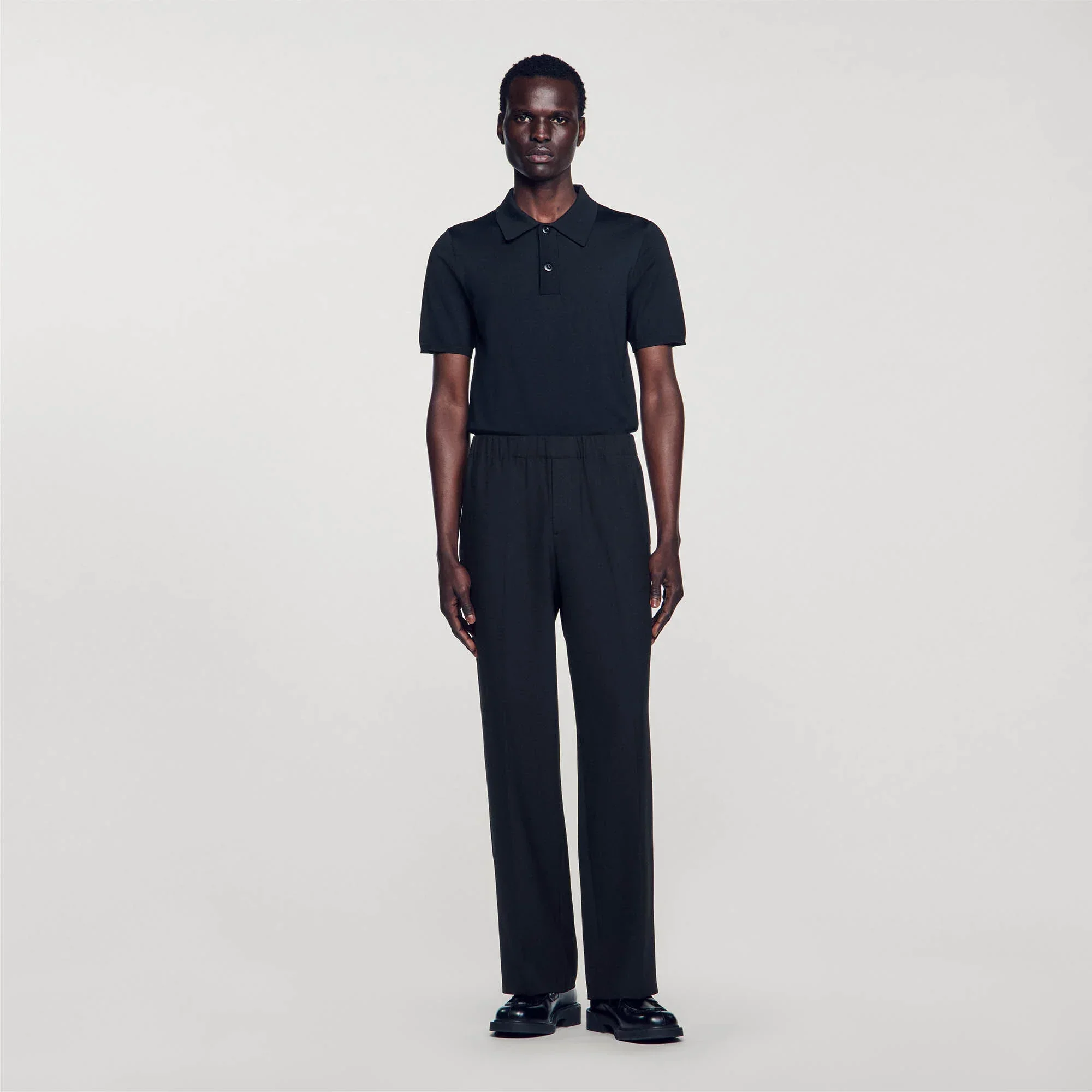 Large Jersey Wide-Leg Pants Black - Image 2