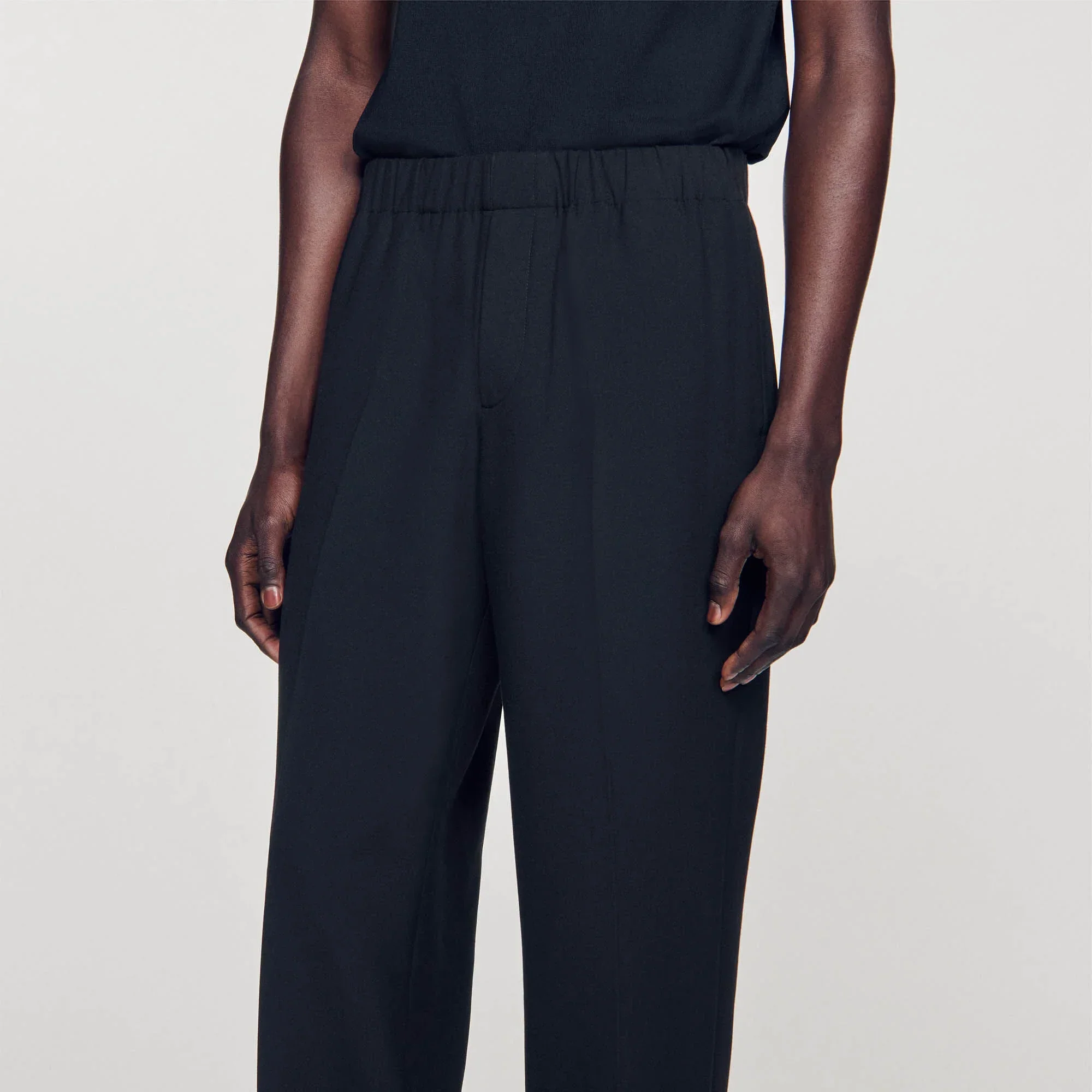 Large Jersey Wide-Leg Pants Black - Image 3