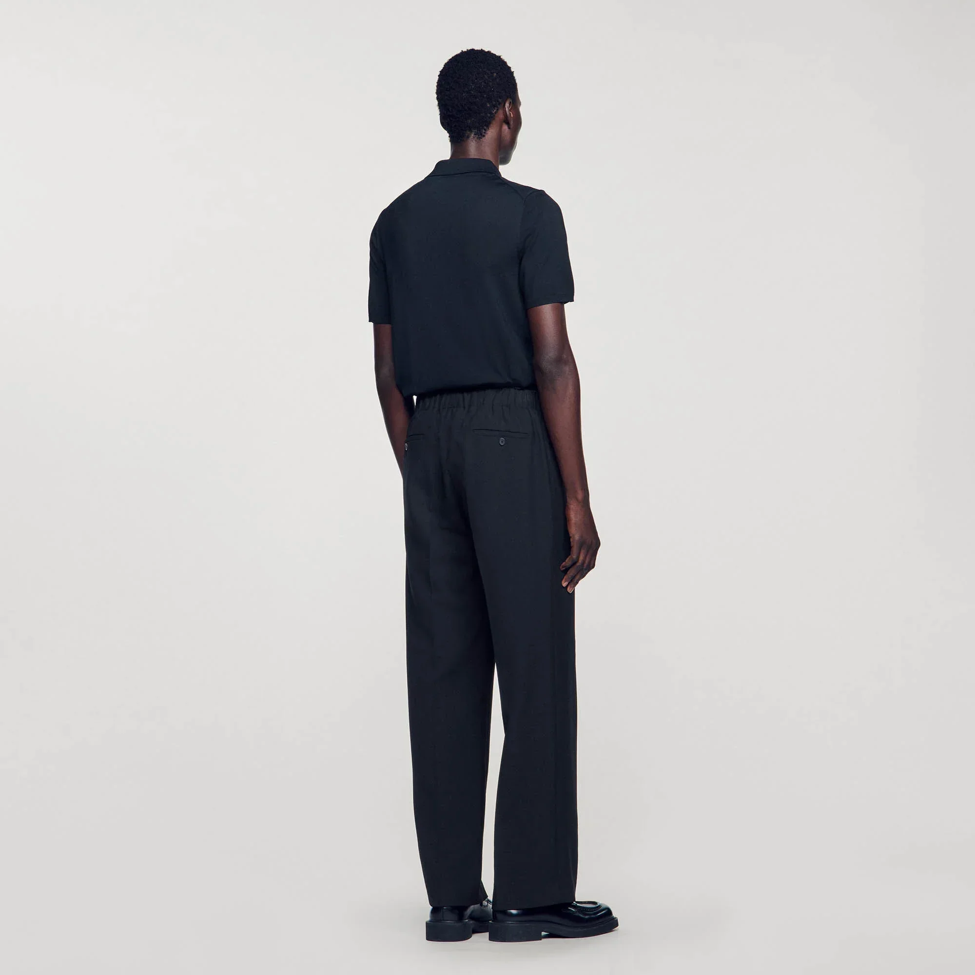 Large Jersey Wide-Leg Pants Black - Image 5