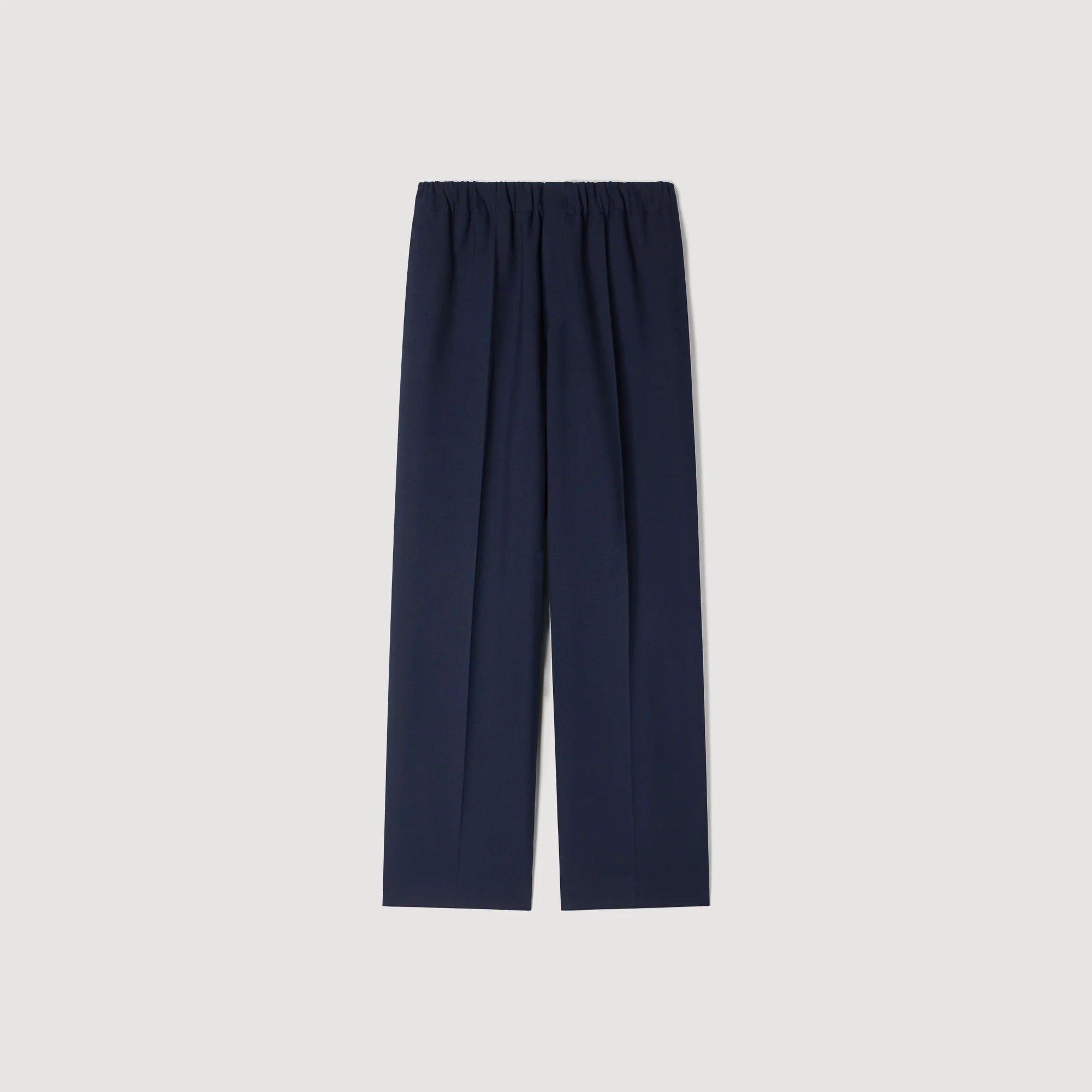 Large Jersey Wide-Leg Trousers Navy Blue - Image 6