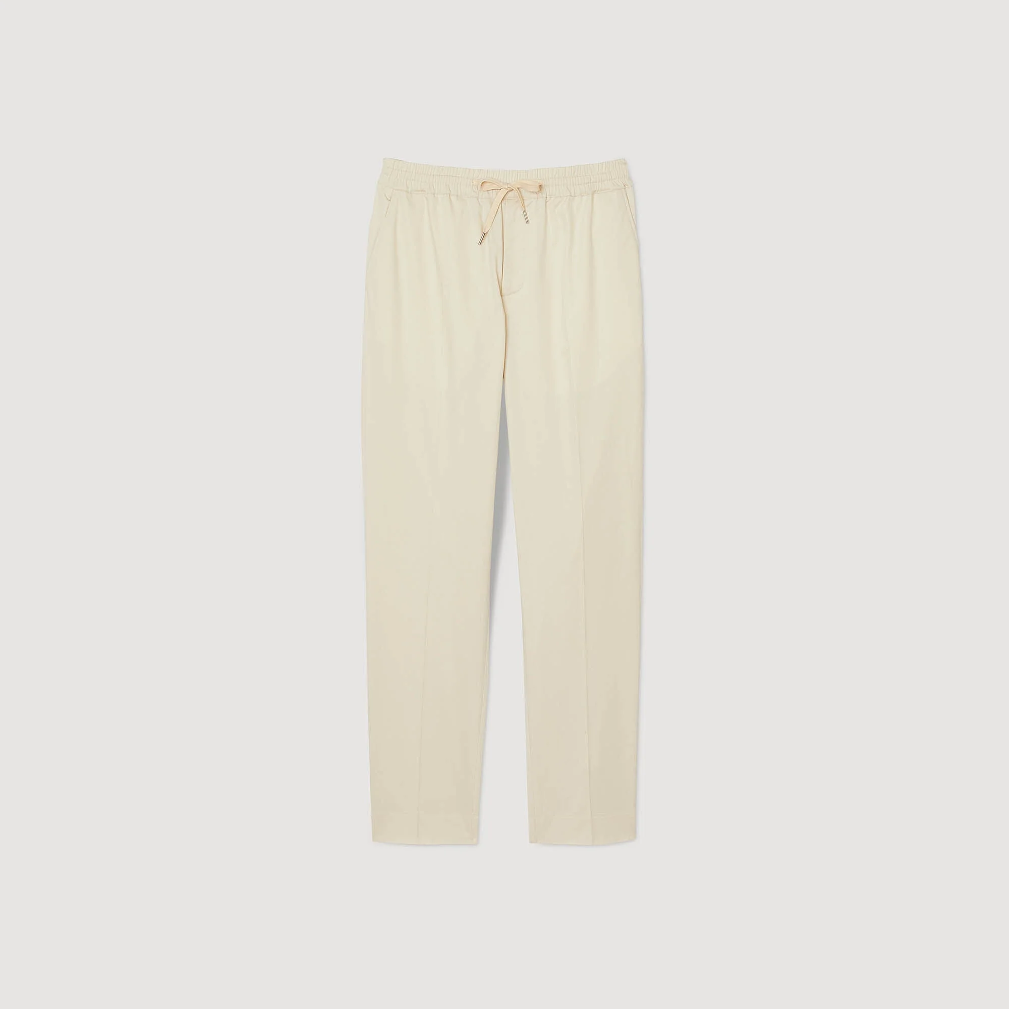 New Alpha Cotton Elasticated Straight-Leg Pants Light Beige - Image 6