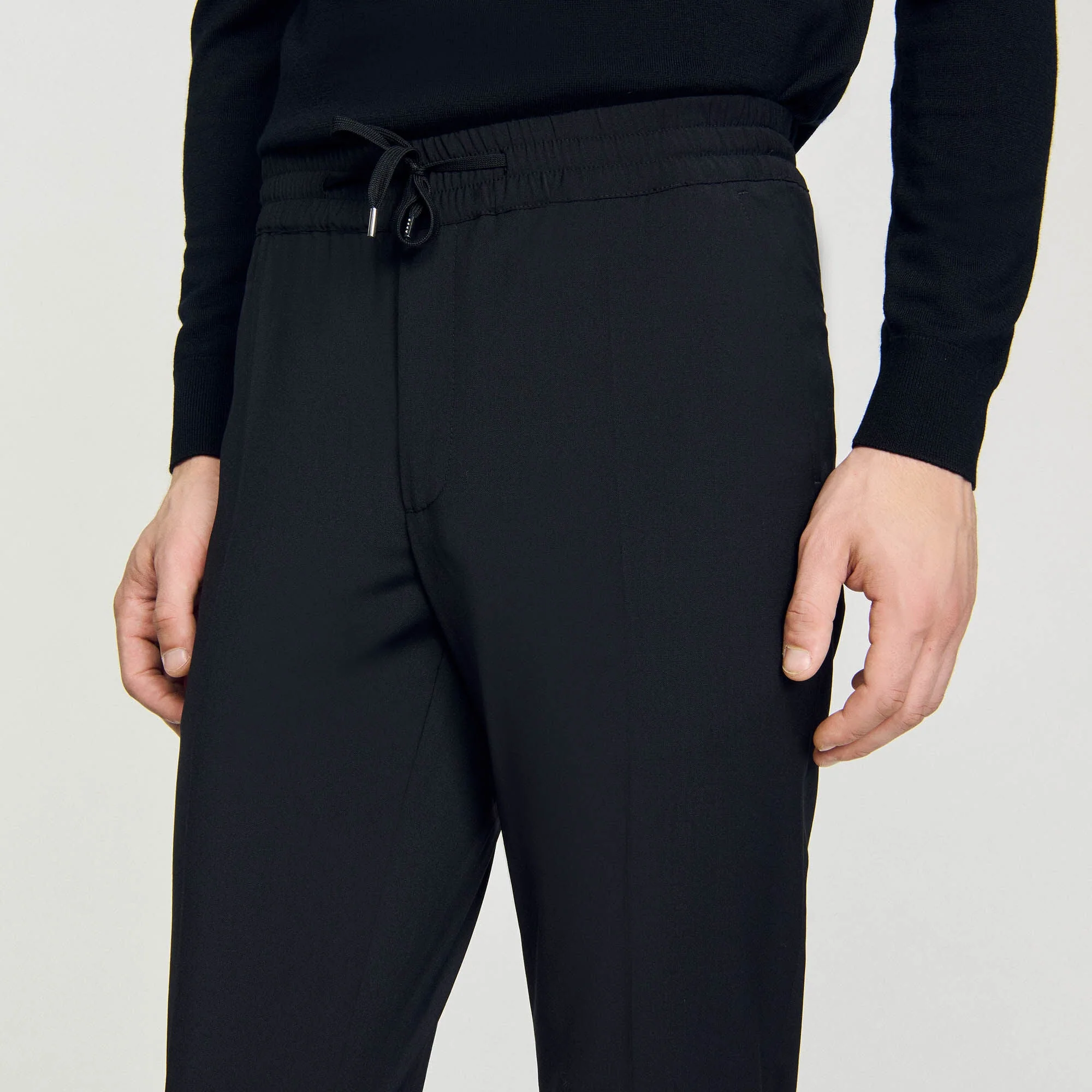 New Alpha Elasticated Straight-Leg Pants Black - Image 3