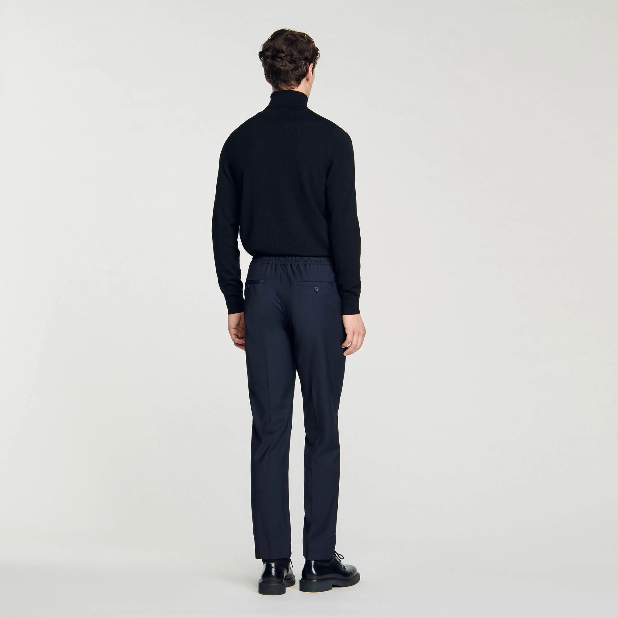 New Alpha Elasticated Straight-Leg Pants Navy Blue - Image 5