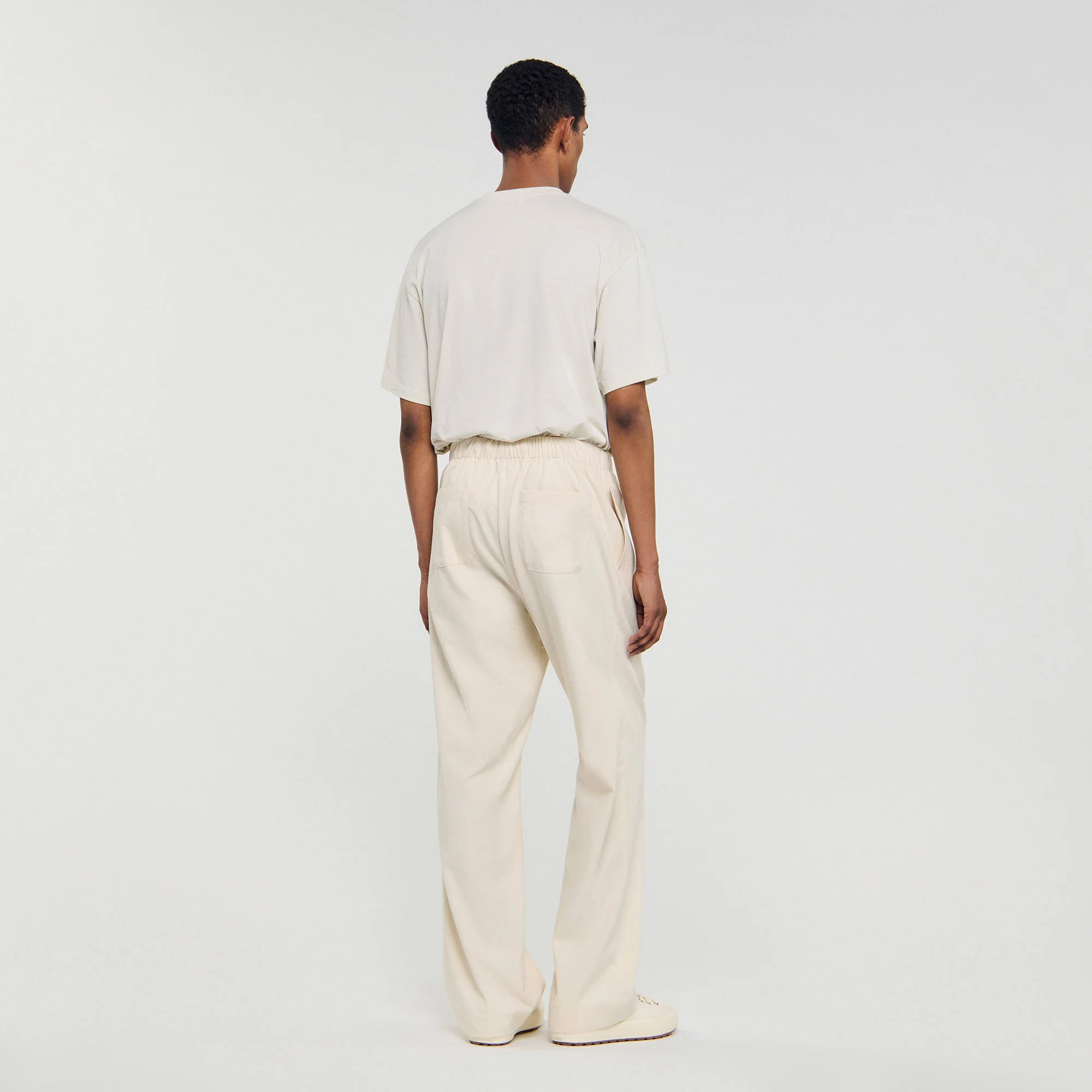 Rope Pant Wide-Leg Elasticated Cotton Trousers Butter Cream - Image 5