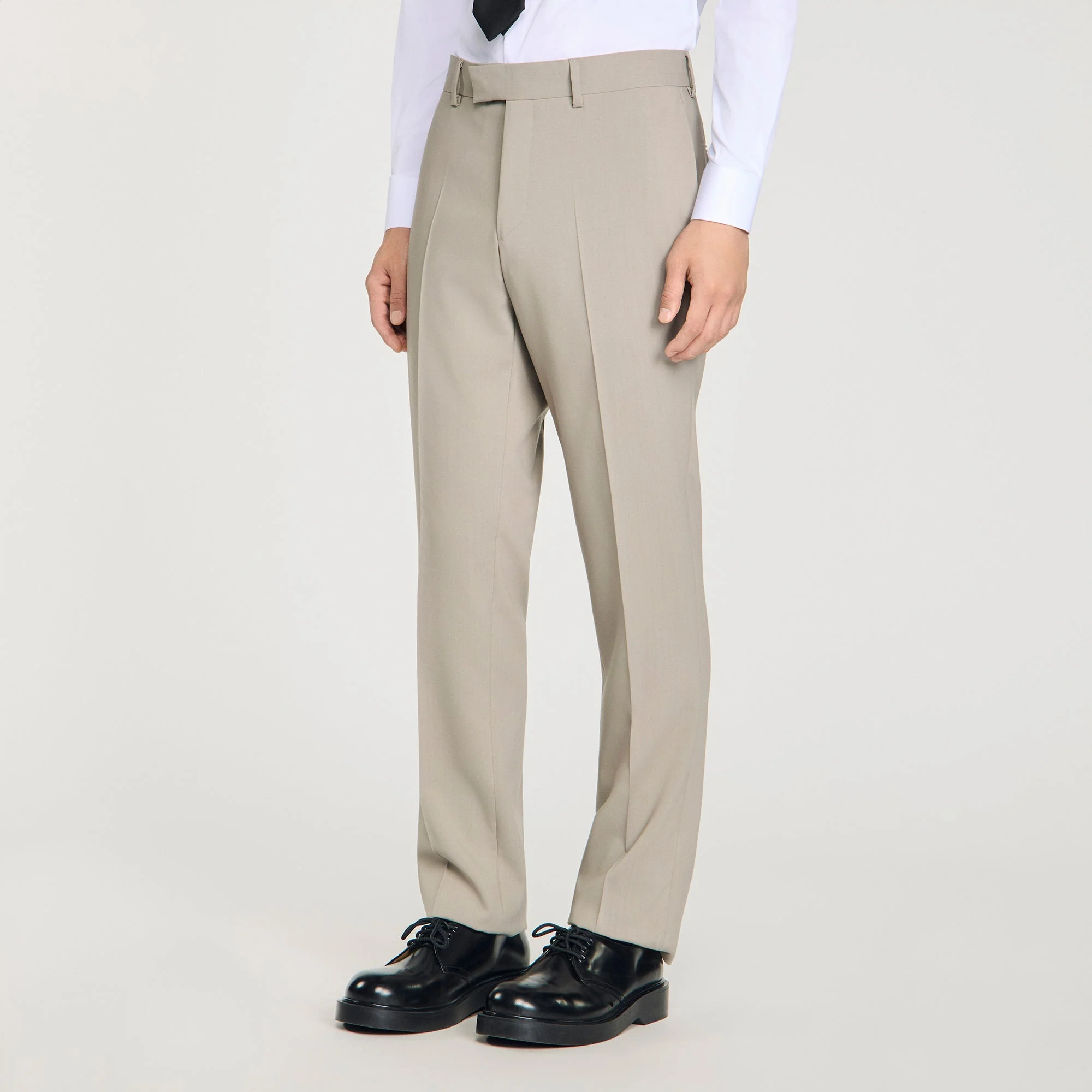 Formal Wool Suit Trousers Aluminum - Image 4