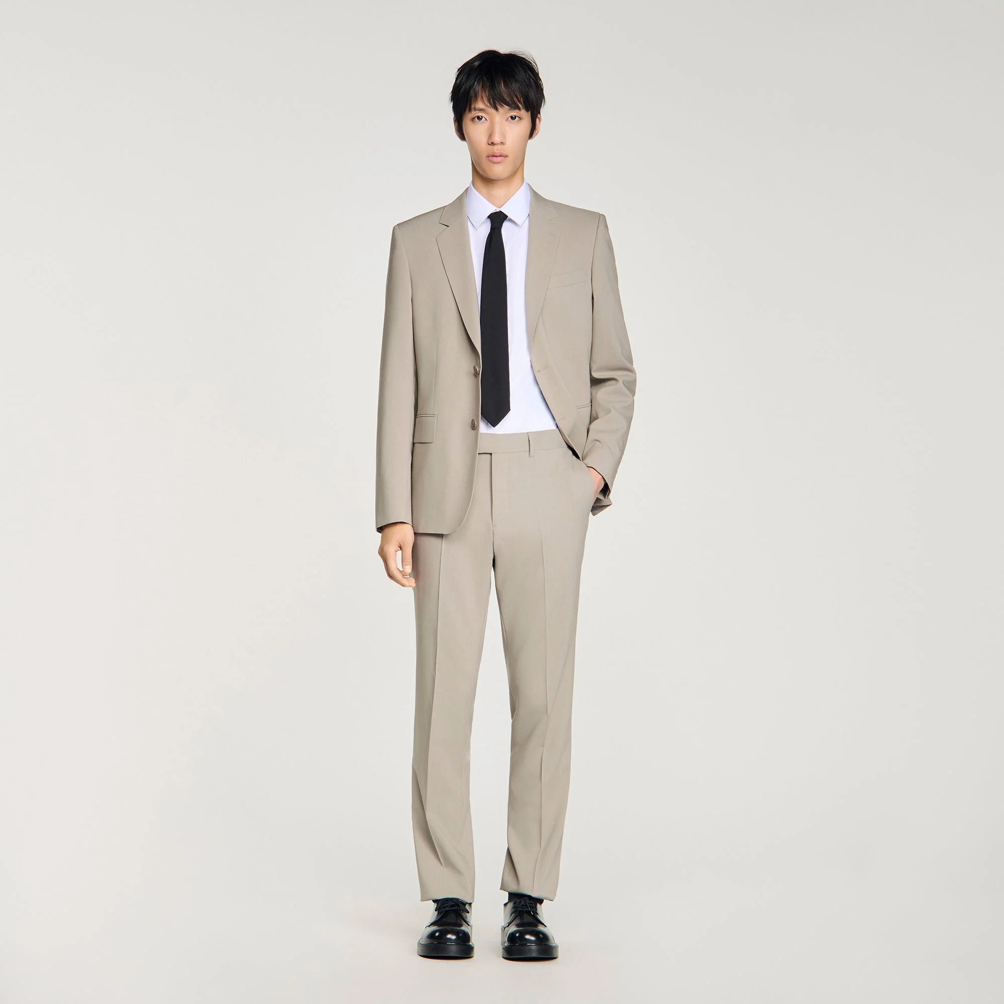 Formal Wool Suit Trousers Aluminum - Image 5