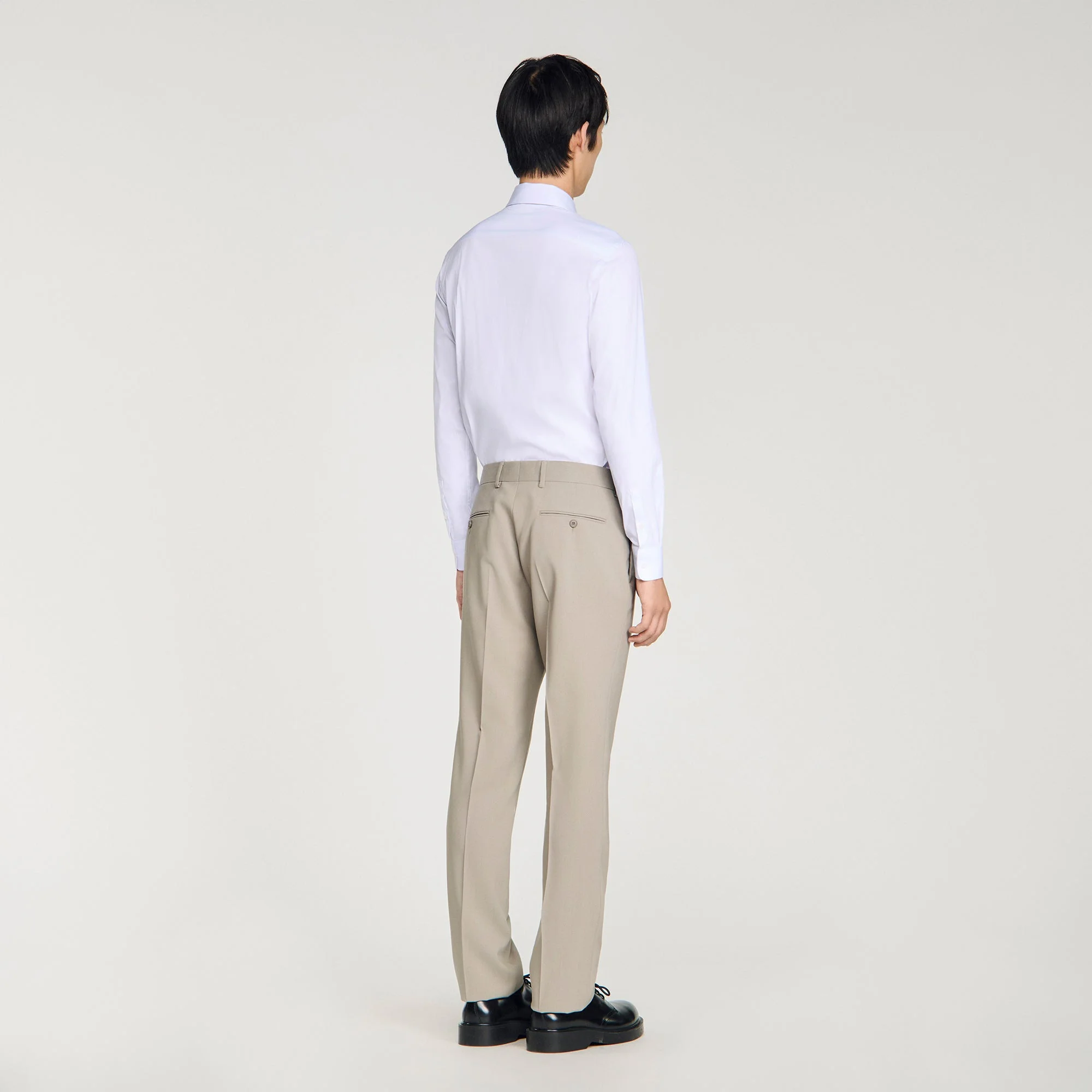 Formal Wool Suit Trousers Aluminum - Image 6