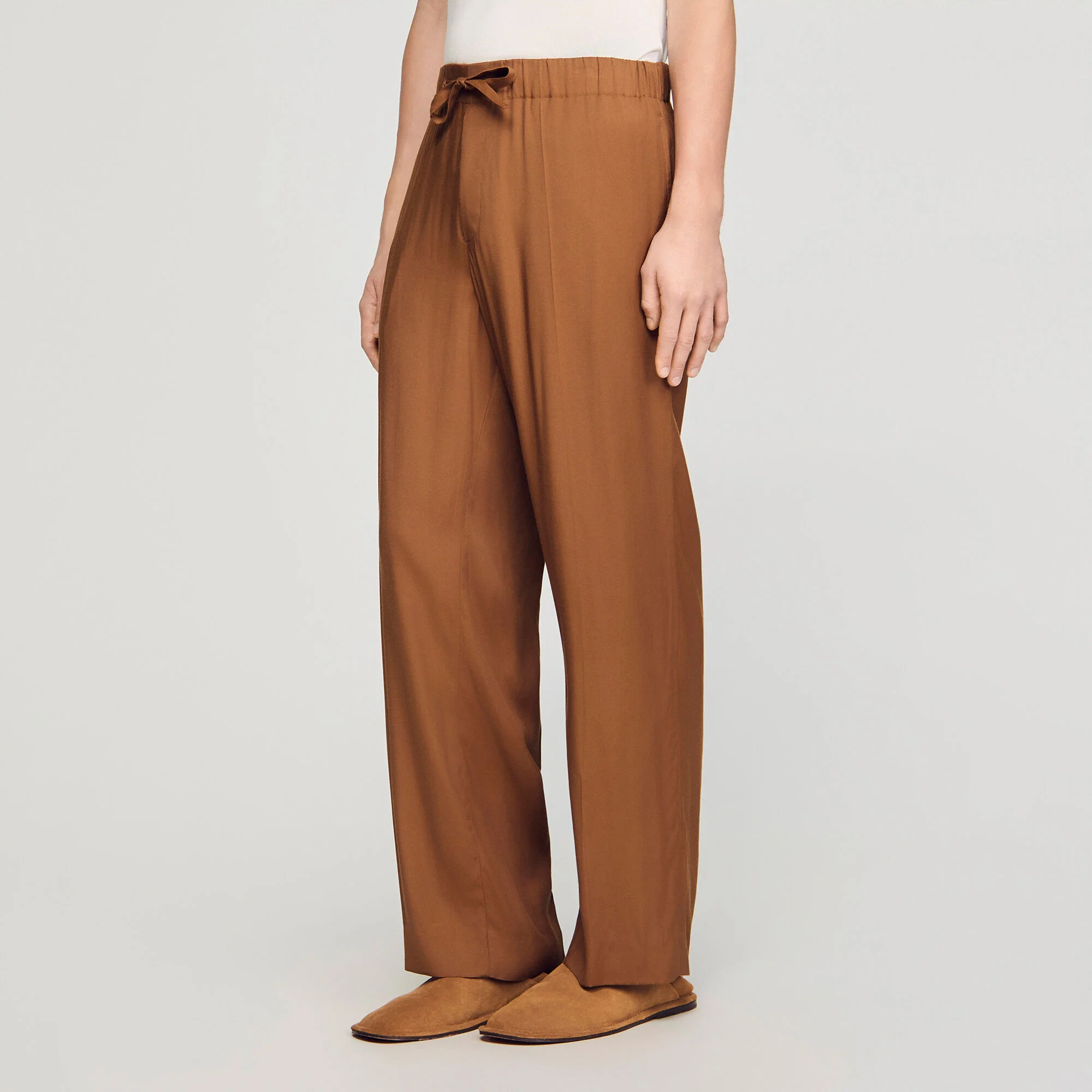 Pyjama Pant Drawstring Flowing Trousers Whisky - Image 5