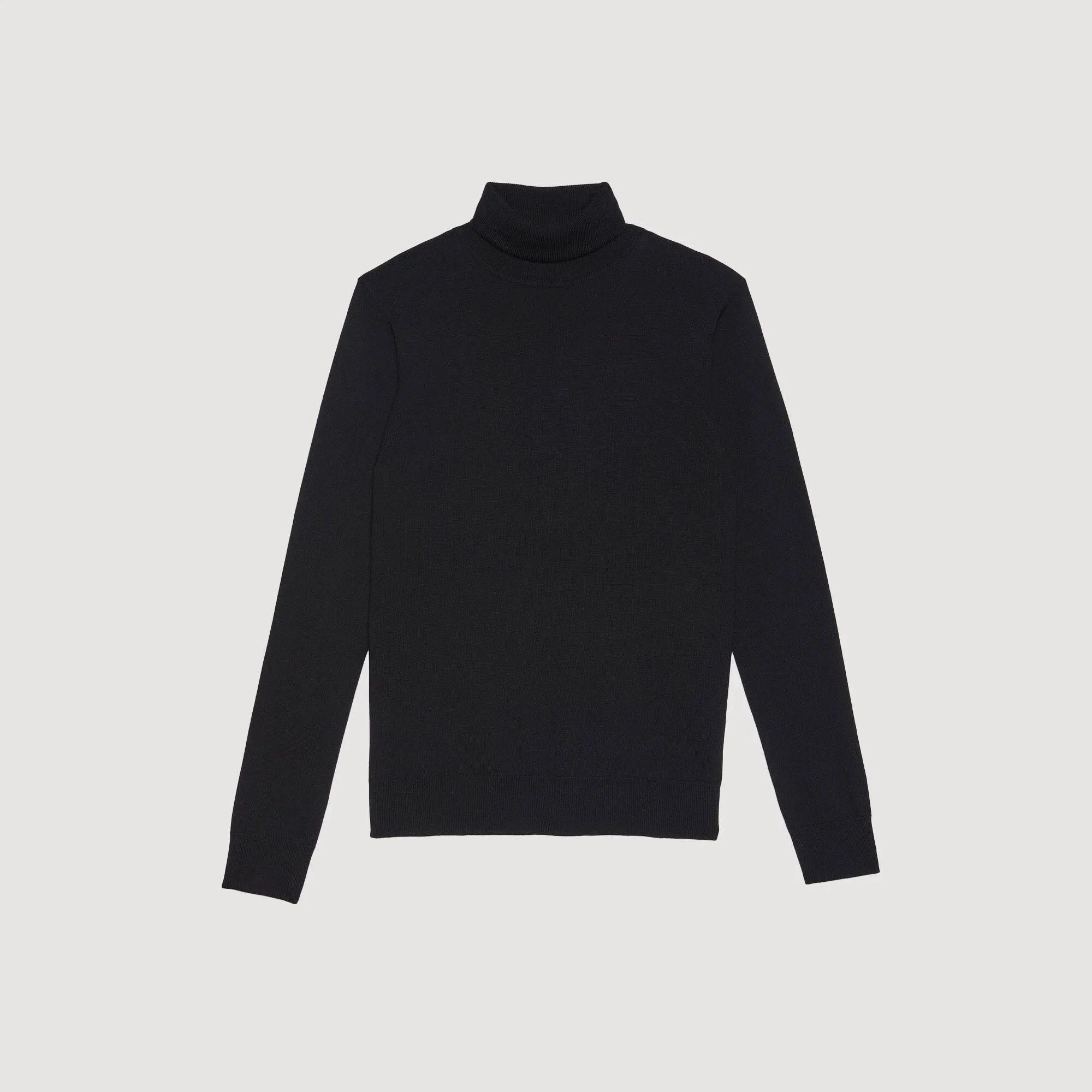 Turtleneck Roll Neck Wool Sweater Black - Image 6