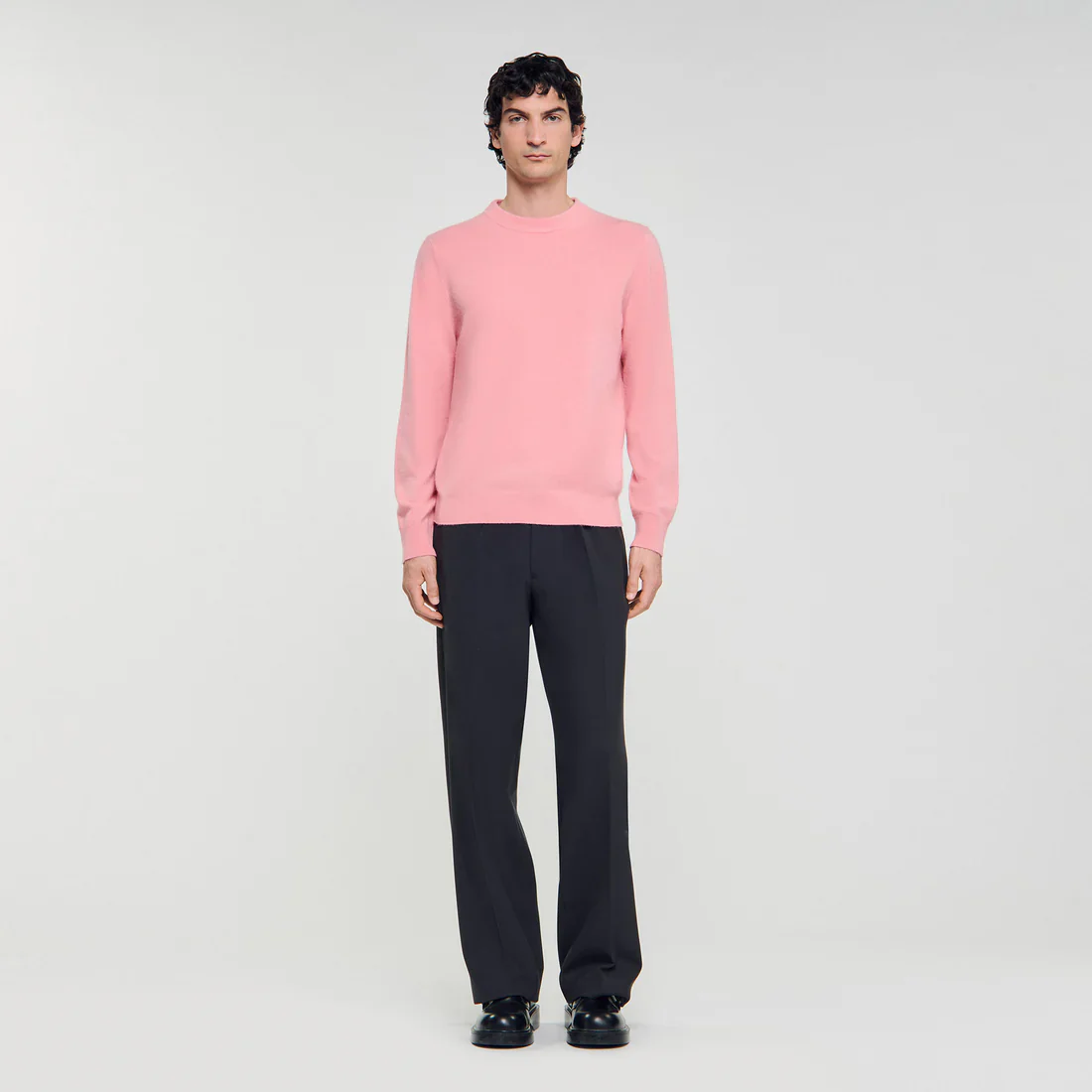 Crewneck Cashmere Sweater Baby Pink - Image 2