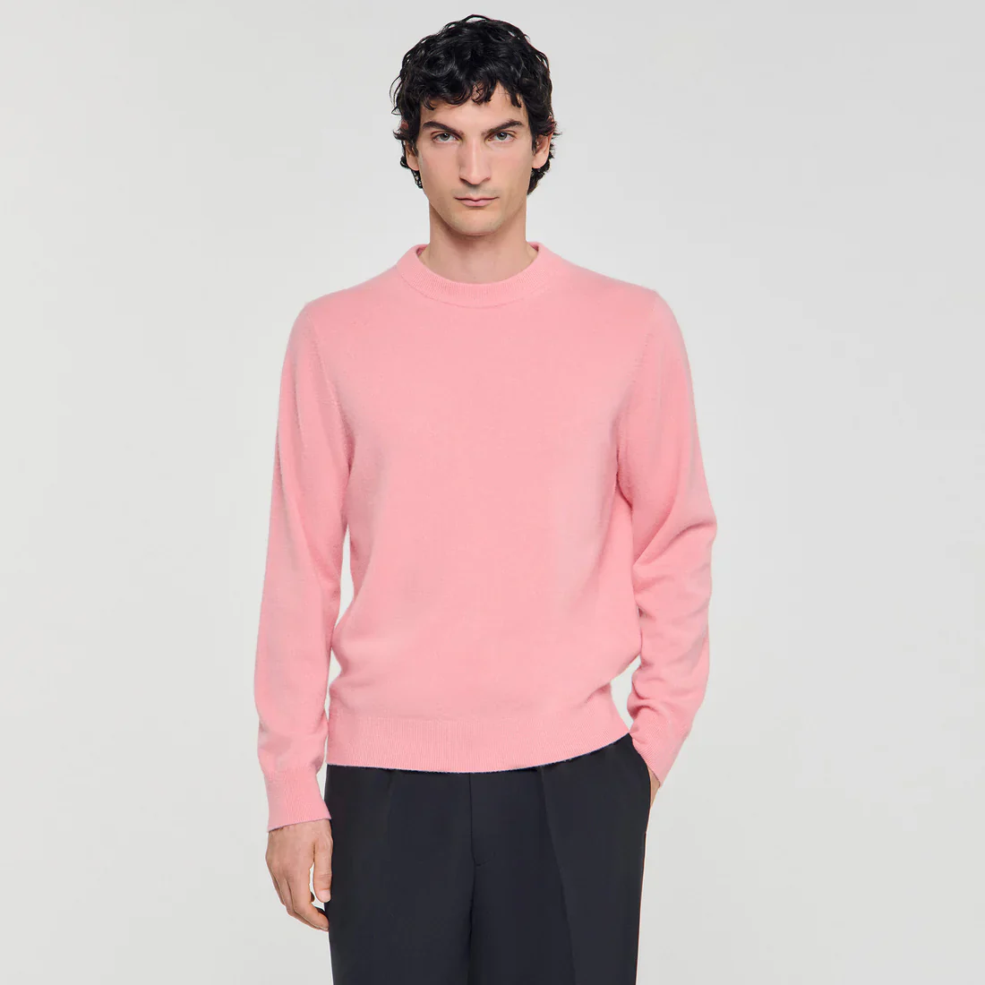 Crewneck Cashmere Sweater Baby Pink - Image 4