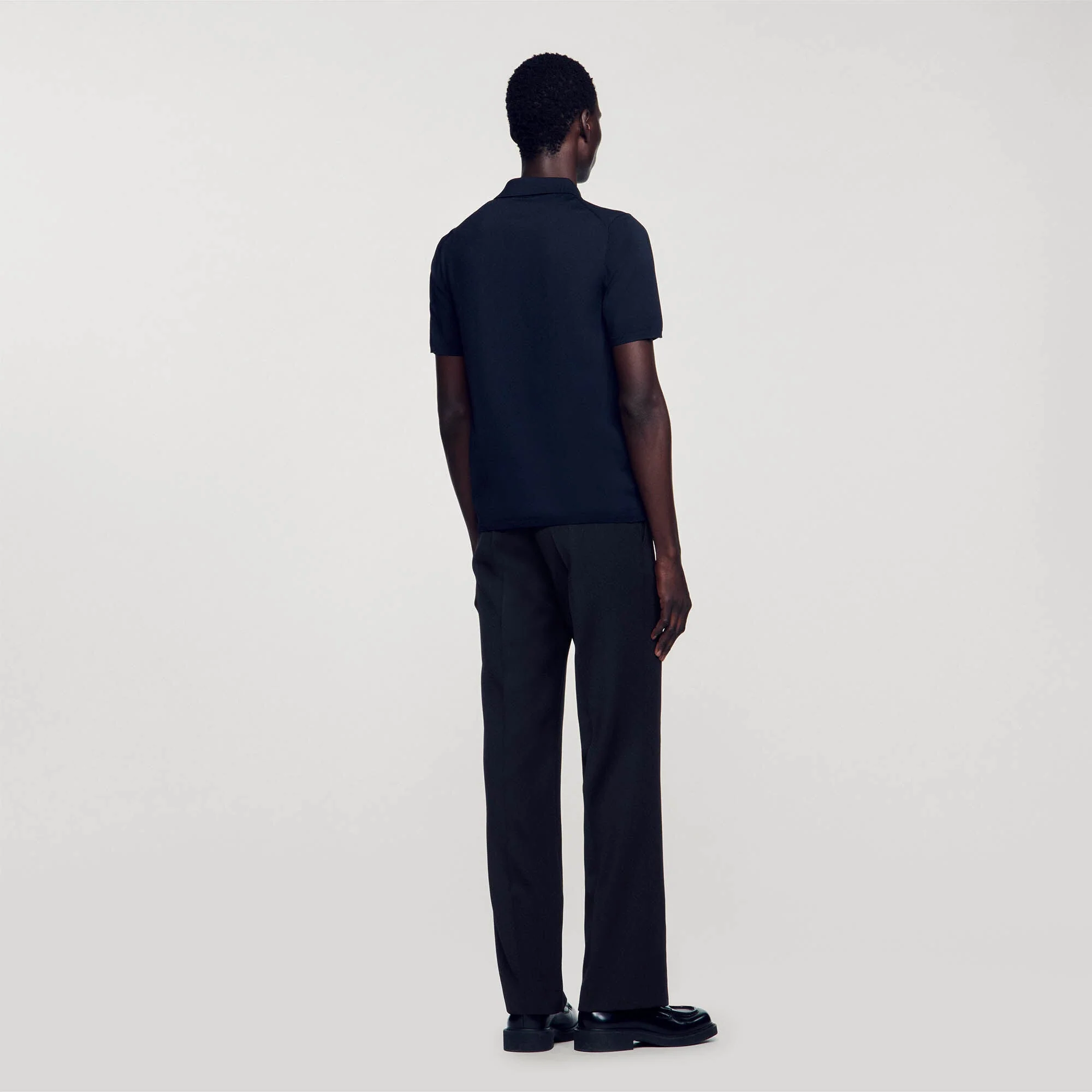 Pablo Knitted Polo Shirt Black - Image 3