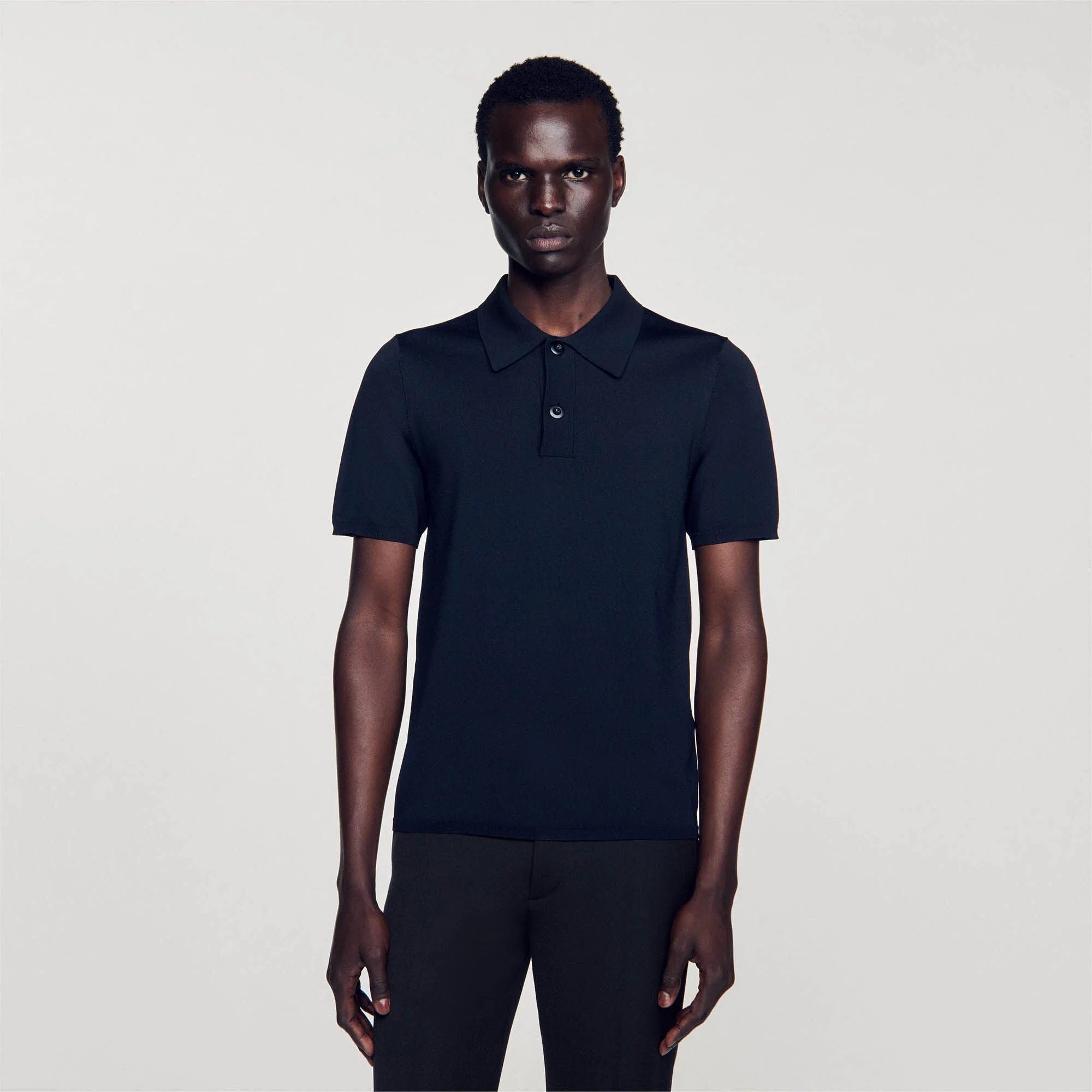 Pablo Knitted Polo Shirt Black - Image 4