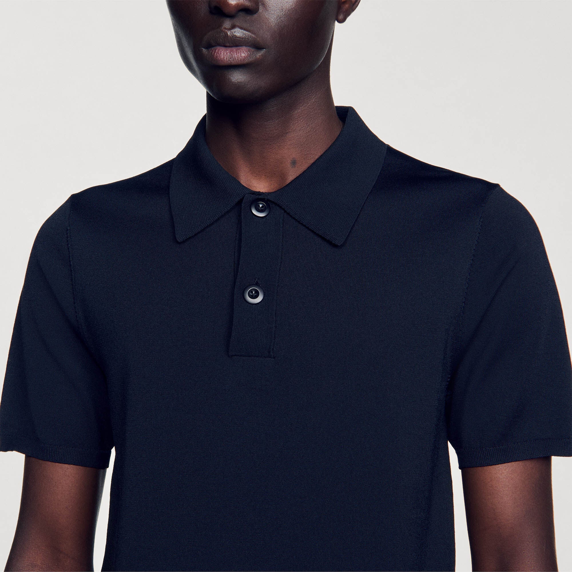 Pablo Knitted Polo Shirt Black - Image 5