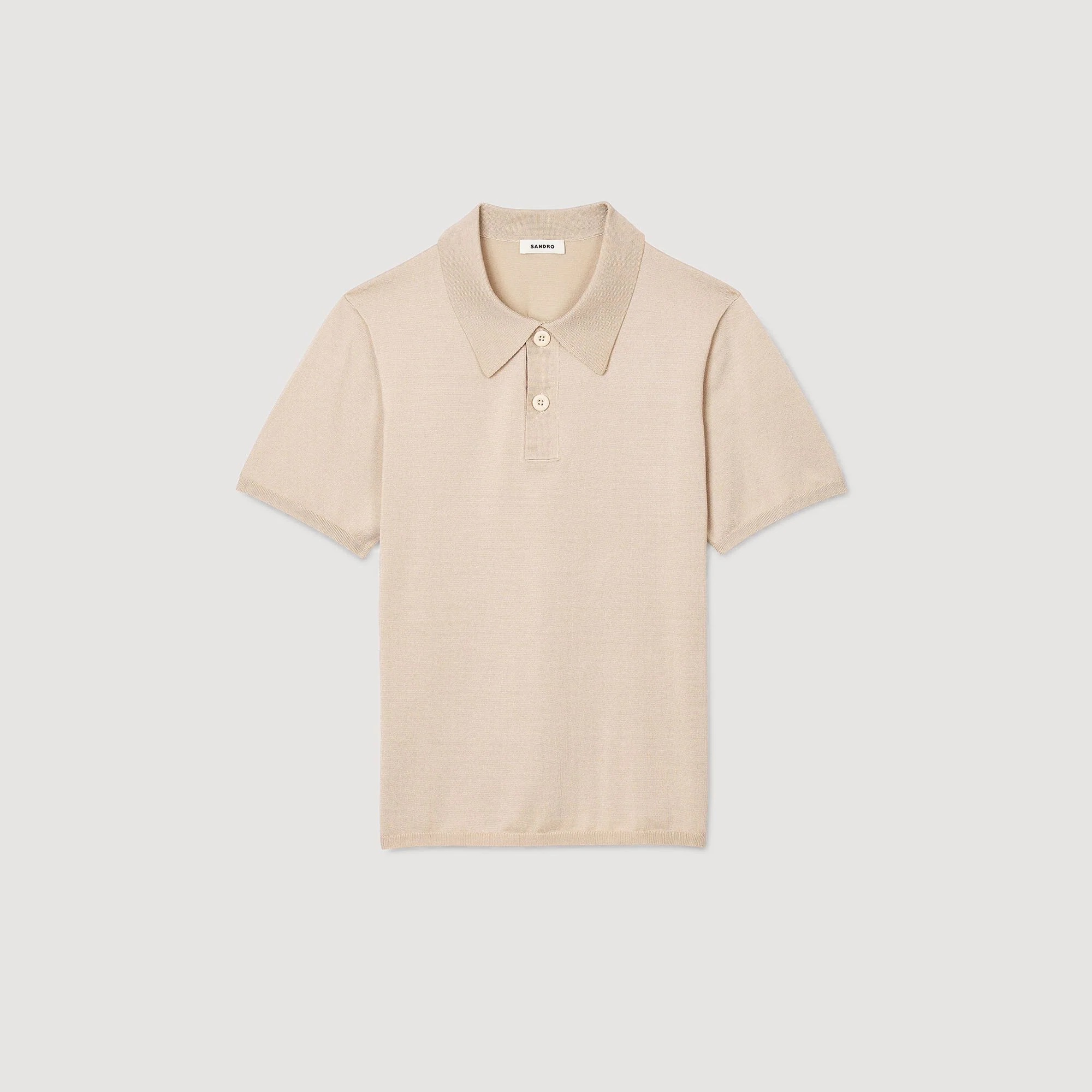 Pablo Short-Sleeve Knitted Polo Shirt Oats - Image 6