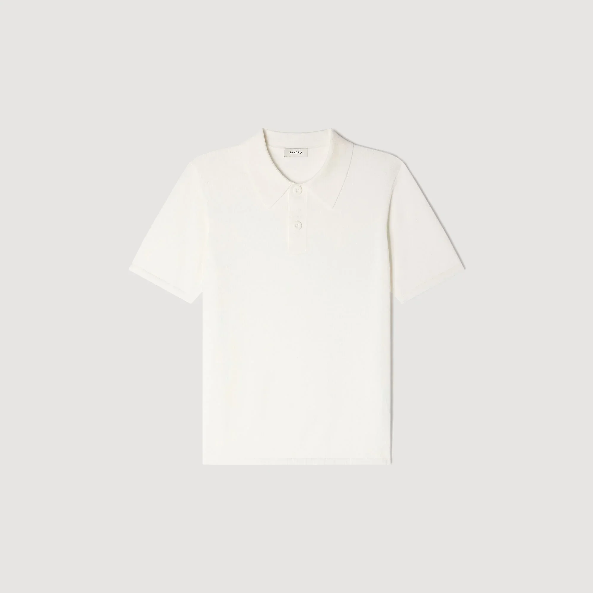 Pablo Short-Sleeve Knitted Polo Shirt White - Image 6