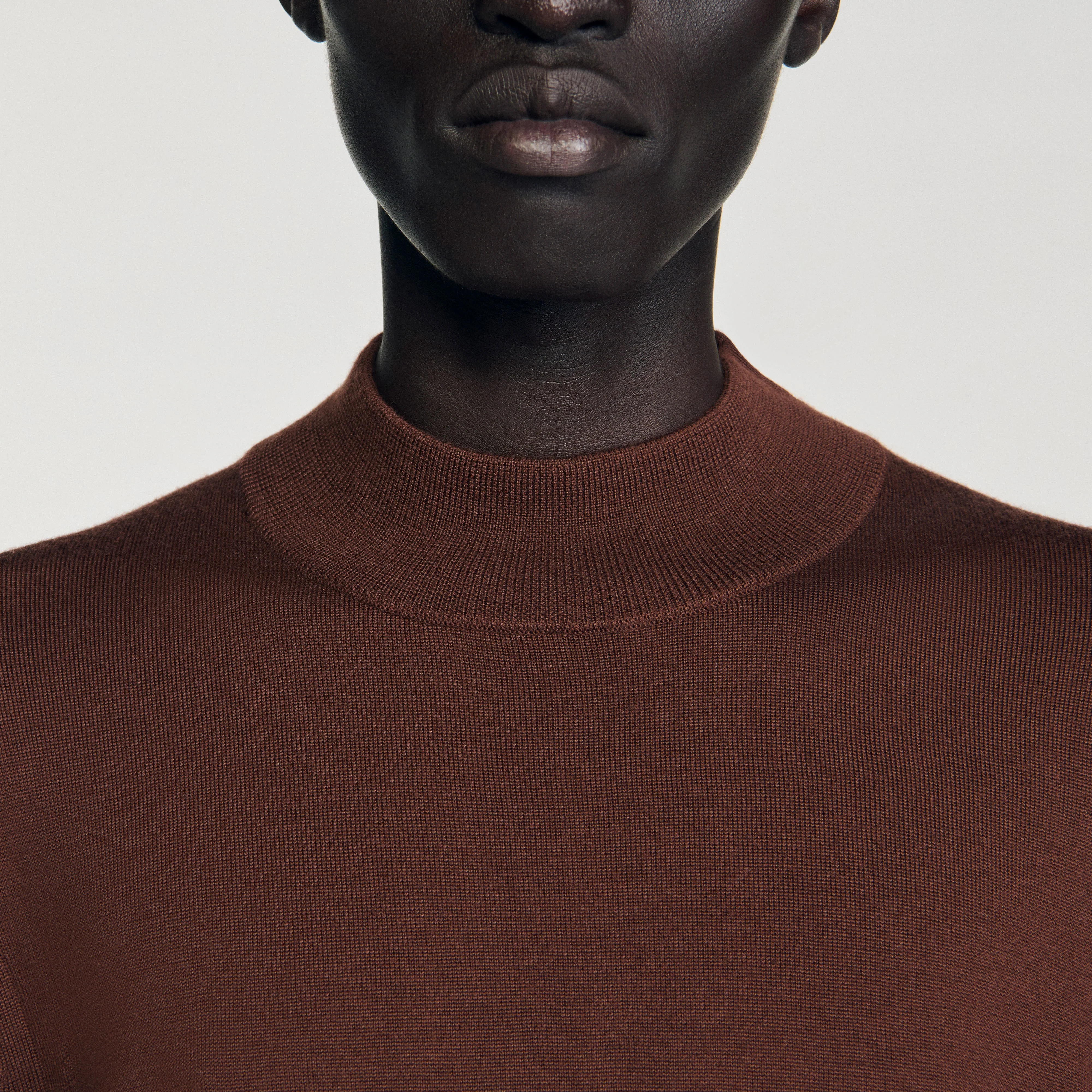 Industrial Wool jumper with high neck Cognac - Image 3