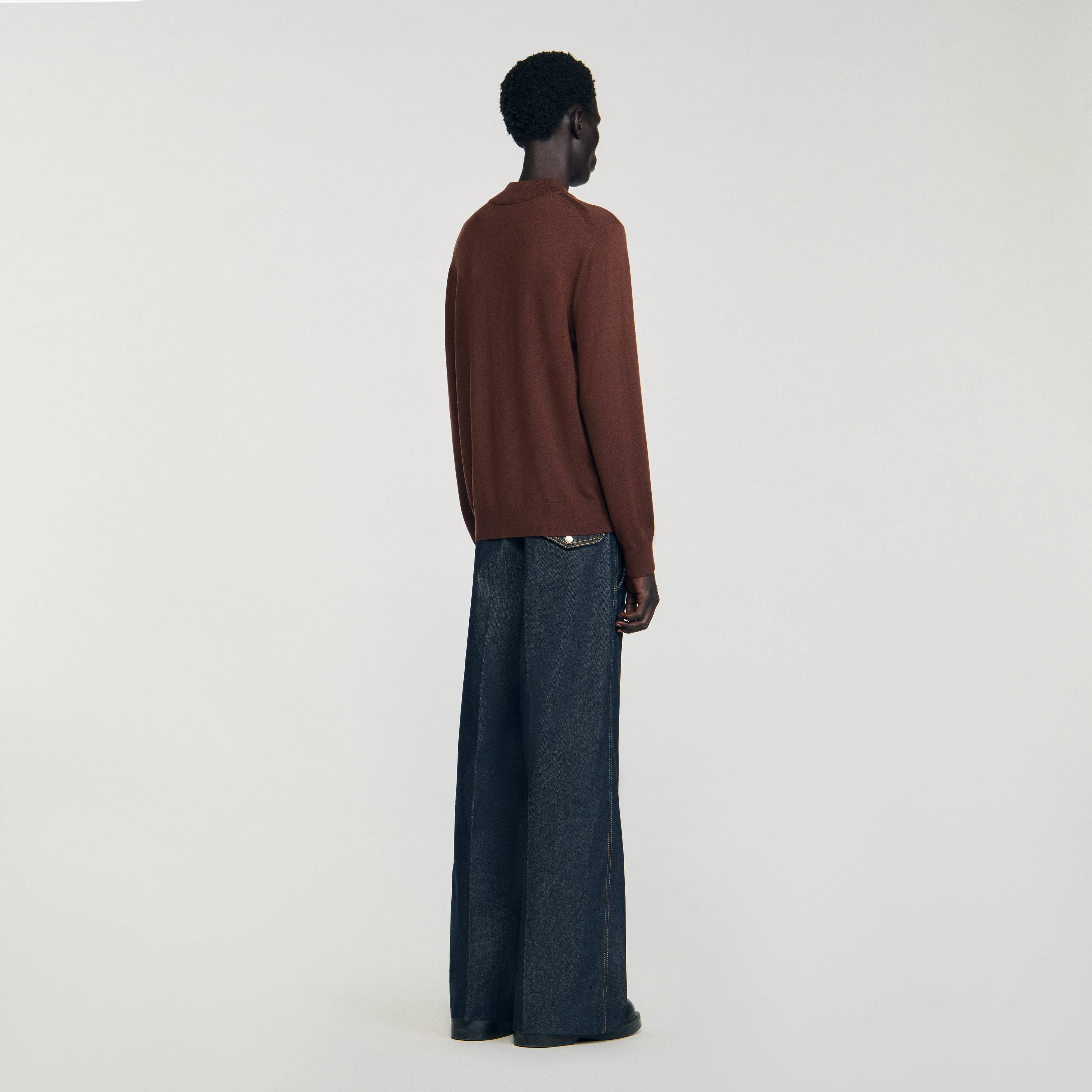 Industrial Wool jumper with high neck Cognac - Image 5