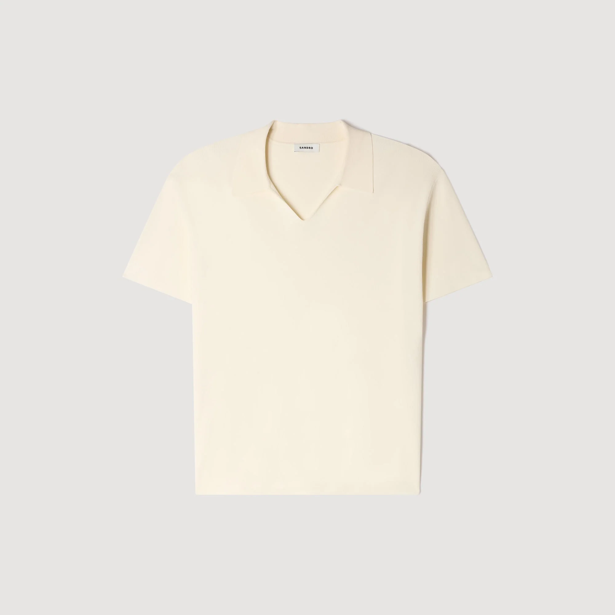 Riccardo Polo Stretch Knit Polo Shirt Ecru - Image 6