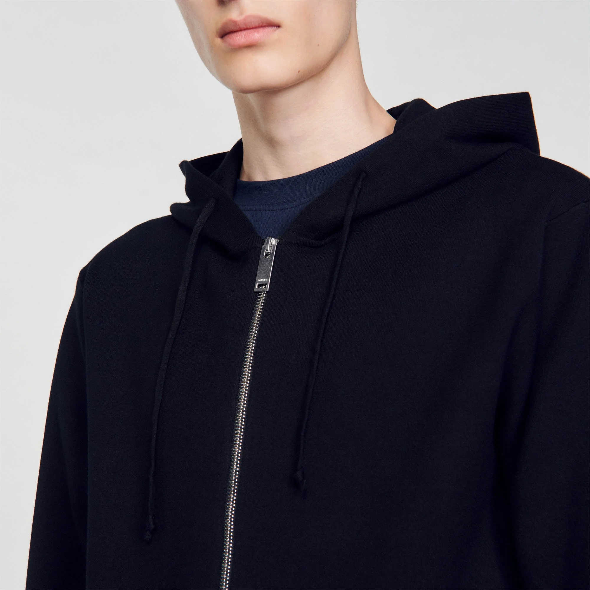 Home Zip Hoodie Oversized Sweatshirt Black - Image 3