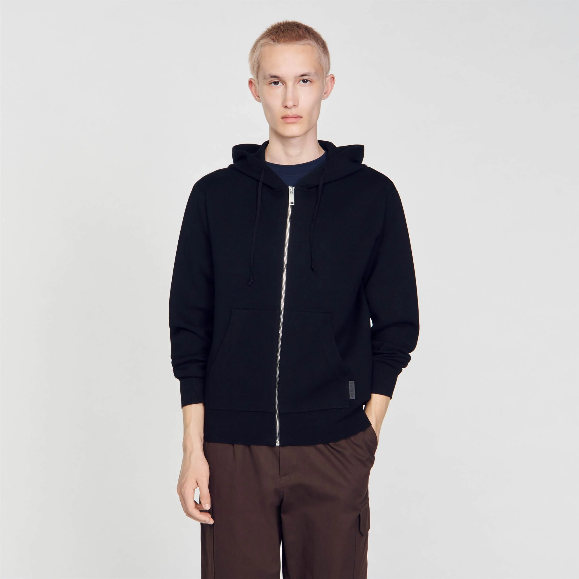 Home Zip Hoodie Oversized Sweatshirt Black - Image 4