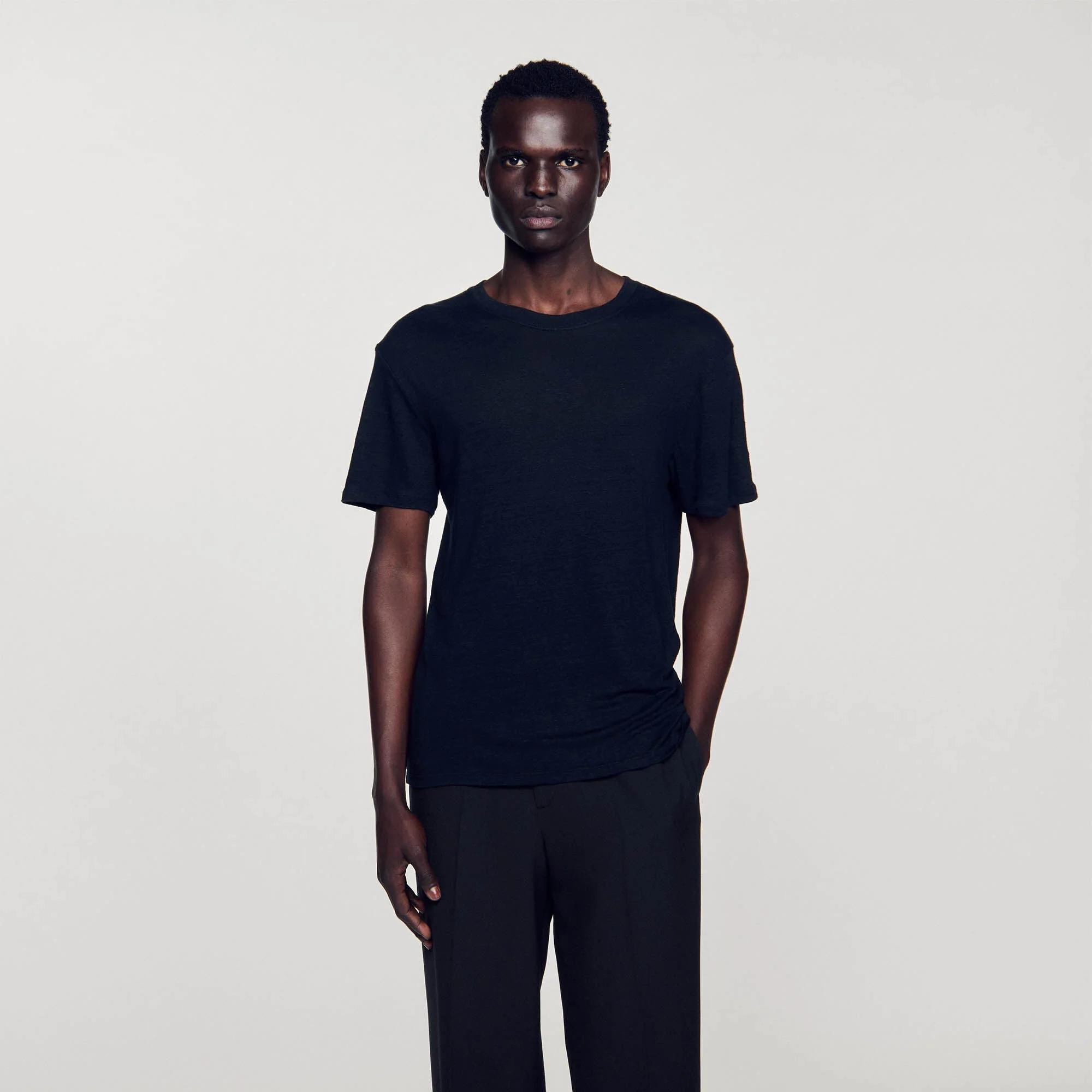 Clash Linen T-Shirt Black - Image 4