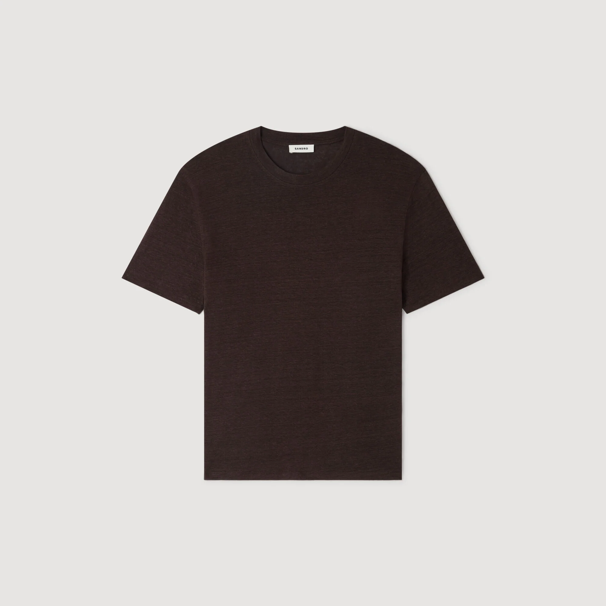 Clash Linen T-Shirt Black Brown - Image 6
