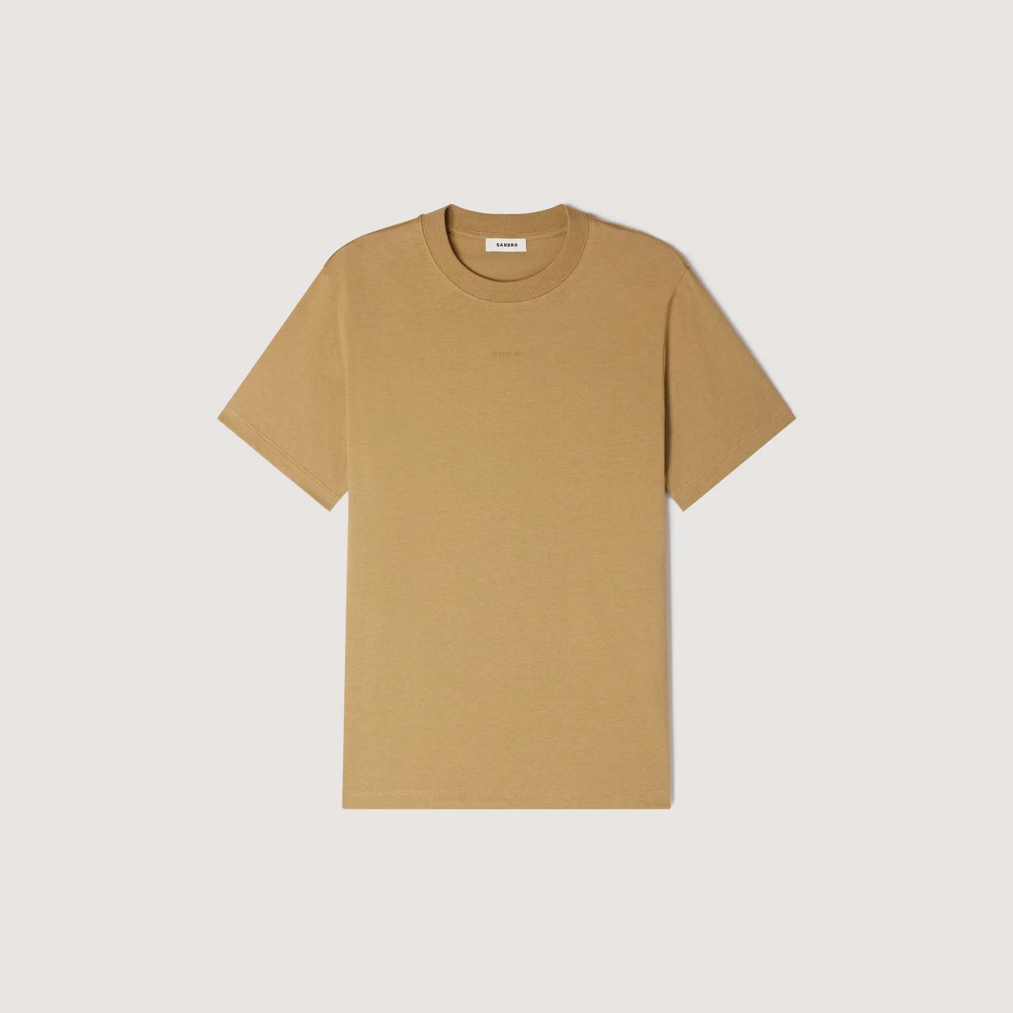 Sandro Logo Tee Cotton T-Shirt Beige - Image 6