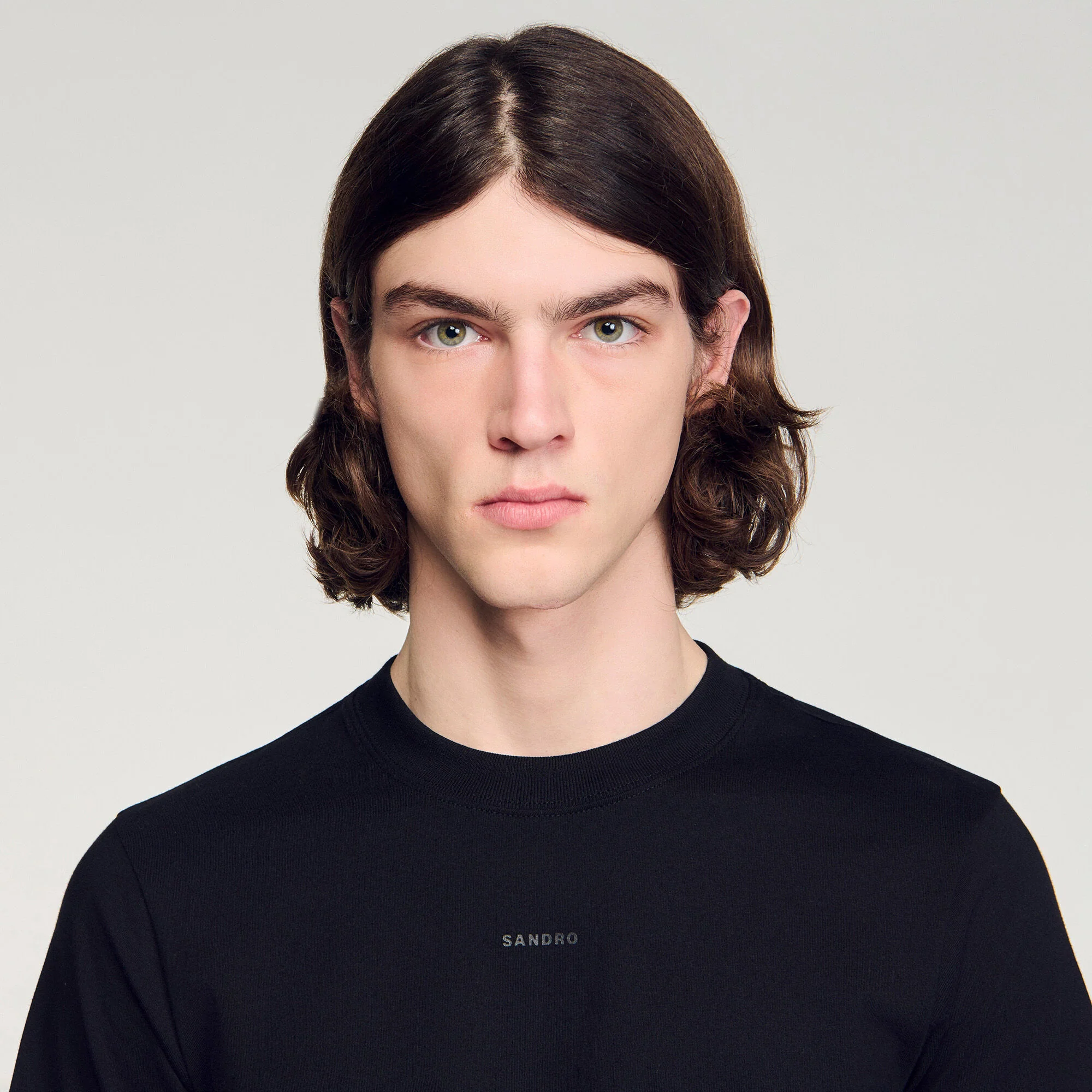 Sandro Logo Tee Cotton T-Shirt Black - Image 3