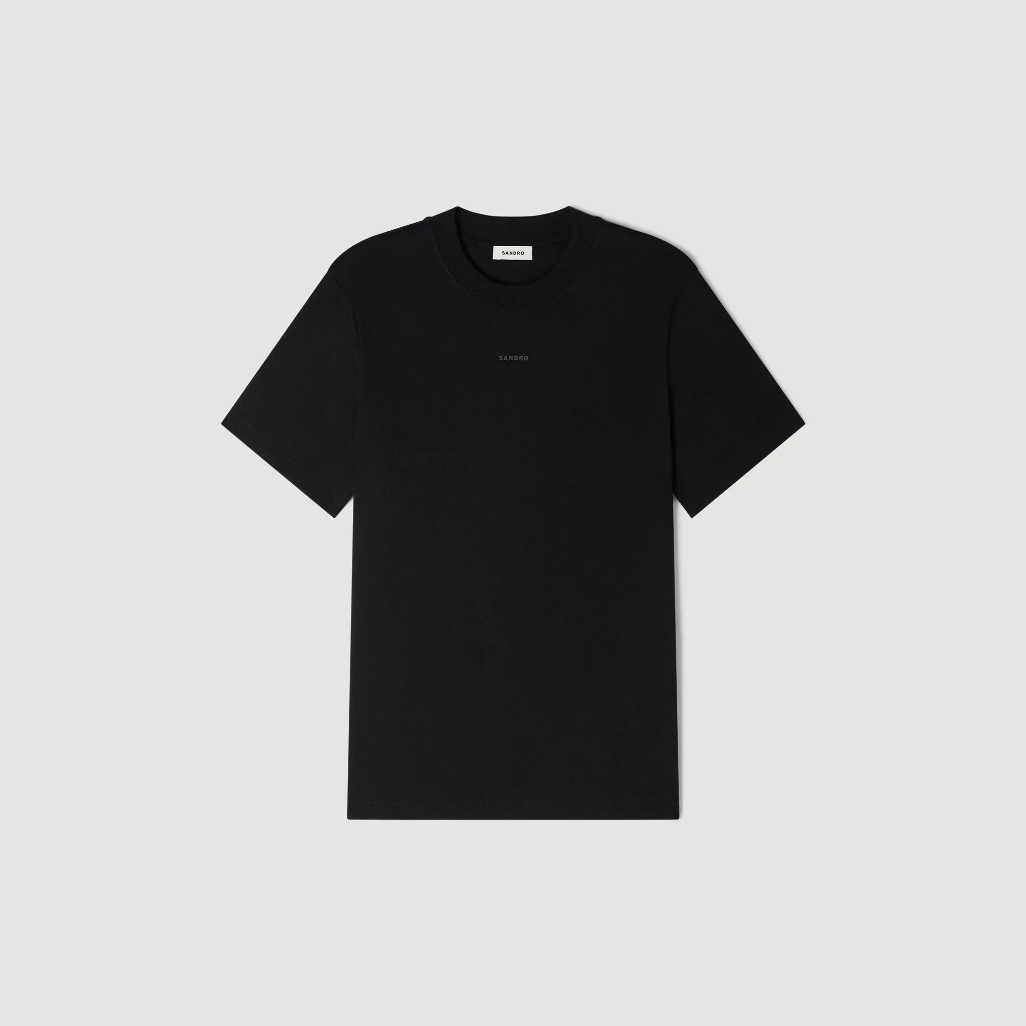 Sandro Logo Tee Cotton T-Shirt Black - Image 6